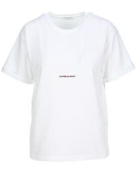Saint Laurent Logo Print T-shirt - White