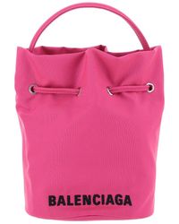 Balenciaga Wheel Xs Drawstring Bucket Bag - Pink