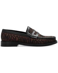 Moschino - Allover Logo Printed Loafers - Lyst