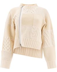 Sacai - Patchwork Wool-Blend Cardigan - Lyst