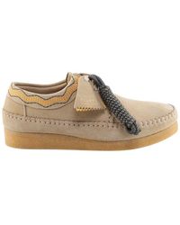 Clarks Weaver Square Toe Lace-up Shoes - Green