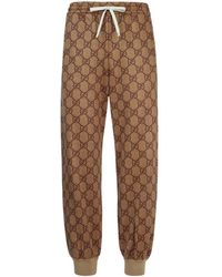 Gucci Technical Knit Logo Jogging Bottoms - Brown