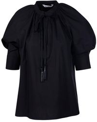 Max Mara - Drawstring Puff-sleeved Shirt - Lyst