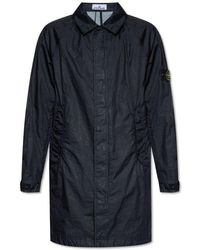 Stone Island - Logo Patch Collared Jacket - Lyst