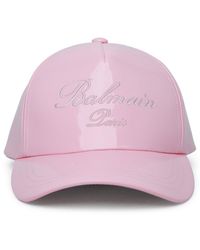 Balmain - Pink Polyester Cap - Lyst