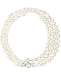 Vivienne Westwood - Orb-detailed Embellished Pearl Necklace - Lyst