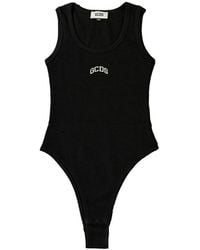 Gcds - Logo Embroidered Sleeveless Knitted Top - Lyst
