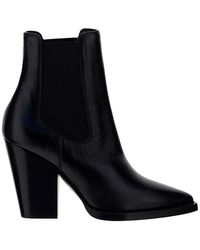 Saint Laurent - Theo Leather Ankle Boots - Lyst