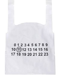 Maison Margiela Logo Printed Tote Bag - White