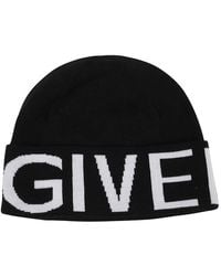 Givenchy - Wool Beanie With Large Logo Print - Lyst