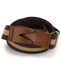 Tod's - Canvas And Leather Greca Belt - Lyst