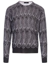 Etro - Pullover With All-over Paisley Inlay - Lyst