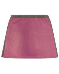 DIESEL - O-uncut-stripe Faded Effect Mini Skirt - Lyst