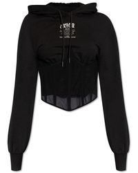 Versace Jeans Couture - Drawstring Panelled Hoodie - Lyst