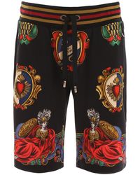 Dolce & Gabbana Heraldic Print Shorts - Black