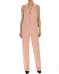 Off-White c/o Virgil Abloh All Over Logo Sleeveless Jumpsuit - Pink