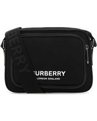 Burberry Logo Print Nylon Crossbody Bag - Black