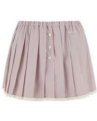 Miu Miu - Embroidered Poplin Mini Skirt - Lyst