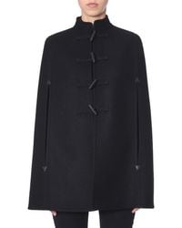 Saint Laurent Duffle Cape Coat - Black