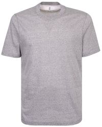 Brunello Cucinelli Baumwolle Baumwolle t-shirt in Braun für Herren Herren Bekleidung T-Shirts Kurzarm T-Shirts 