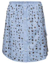 Dries Van Noten - Embellished Poplin Skirt - Lyst