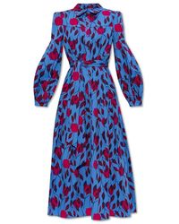 Diane von Furstenberg - Lux All-over Printed Puff-sleeved Dress - Lyst