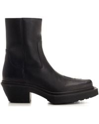 VTMNTS - Logo Embossed Cowboy Ankle Boots - Lyst