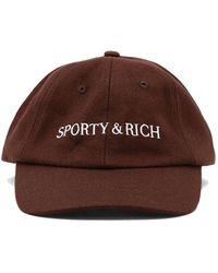 Sporty & Rich Logo Embroidered Baseball Cap - Brown