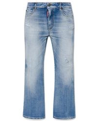 DSquared² - Light Blue 'super Flare Cropped' Jeans - Lyst