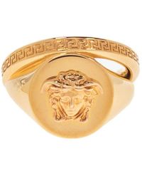 Versace Signet Ring With Medusa - Metallic