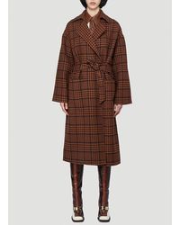 Nanushka Alamo Checked Oversized Coat - Brown