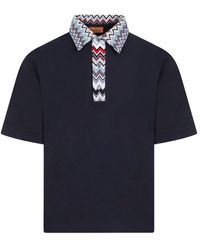 Missoni - Zigzag Collar Short-sleeved Polo Shirt - Lyst
