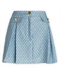 Elisabetta Franchi - Logo Printed Buttoned Mini Skirt - Lyst