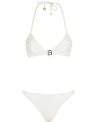 Balmain - B-plaque Triangle Halterneck Bikini Set - Lyst