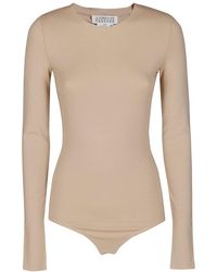 Maison Margiela - Nude Viscose Blend Bodysuit - Lyst