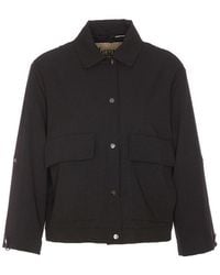 Herno - Long Sleeved Snapped Jacket - Lyst