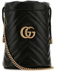 Gucci - Gg Marmont Mini Leather Bucket Bag - Lyst