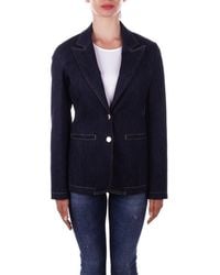 Liu Jo - Single Breasted Denim Blazer - Lyst