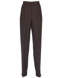MSGM - Straight-leg Pleated-detail Trousers - Lyst
