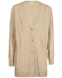 Max Mara - Buttoned Long-sleeved Knitted Cardigan - Lyst