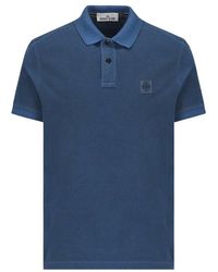 Stone Island - Logo-patch Short-sleeved Polo Shirt - Lyst