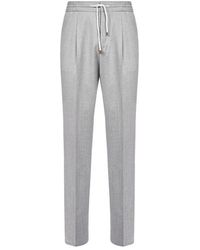 Brunello Cucinelli - Drawstring Tailored Trousers - Lyst