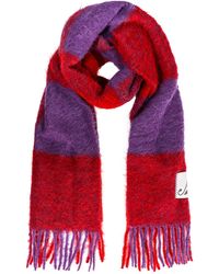 Marni Two-tone Fringed Scarf - Red