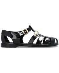 Moschino - Logo-plaque Buckle-fastened Jelly Sandals - Lyst