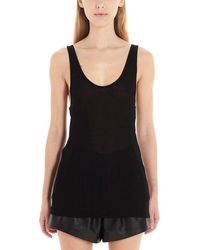 Saint Laurent - Ribbed Modal And Cotton-blend Jersey Tank - Lyst