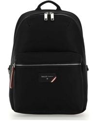Bally Logo Patch Zip-up Backpack - Black
