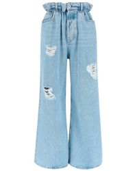 Miu Miu Ripped Wide-leg Jeans - Blue
