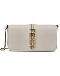 Fendi Fendace Continental With Chain Black in Cotton/Polyurethane with  Gold-tone - US