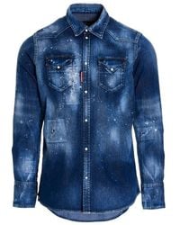 DSquared² - Flared Collar Shirt - Lyst