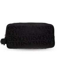 Versace - Logo Printed Zipped Wash Bag - Lyst